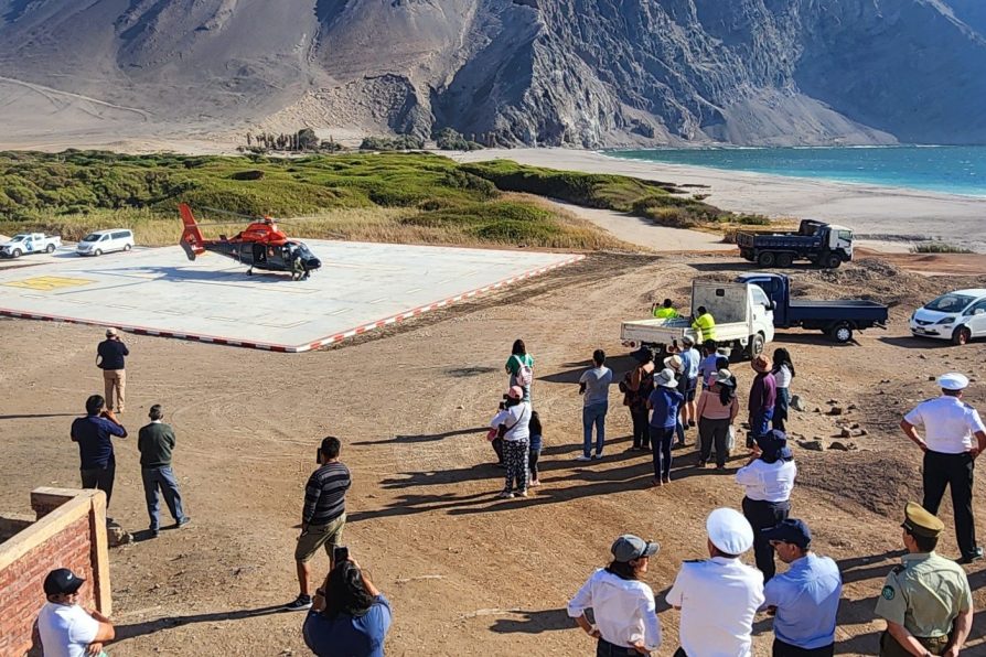 Caleta Vítor cuenta con punto de posada de helicópteros para rescates y emergencias