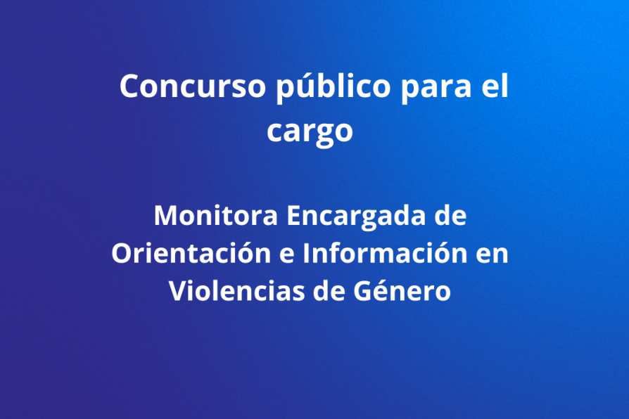 Consurso público: Monitora Encargada de Orientación e Información en Violencias de Género